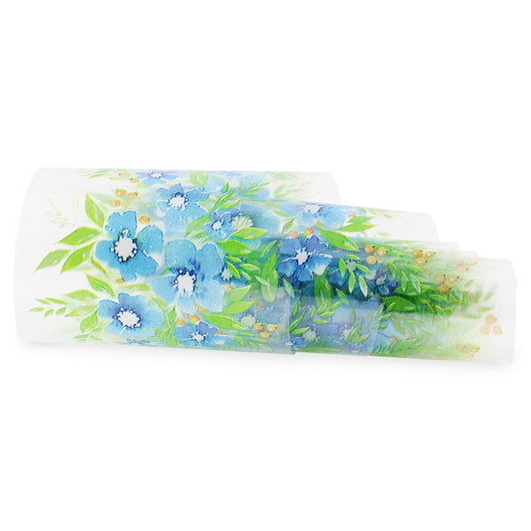 NF-035 Blauwe Bloem - Transferfolie Strip