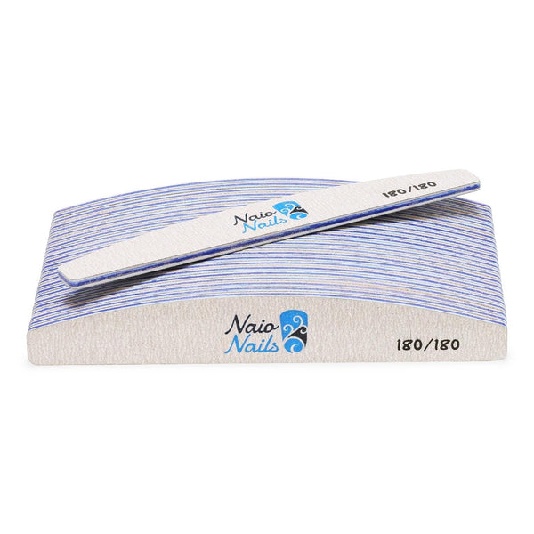 Pack of 25 - Zebra Grey Half Moon 180/180 Grit Nail Files