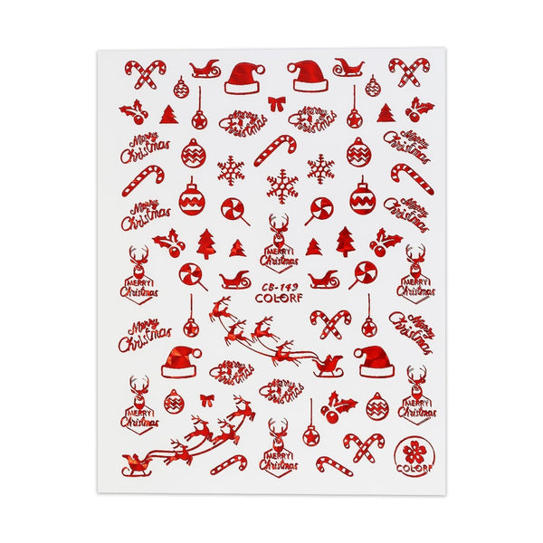 Kerststicker - Rode Boom, Bal & Slee