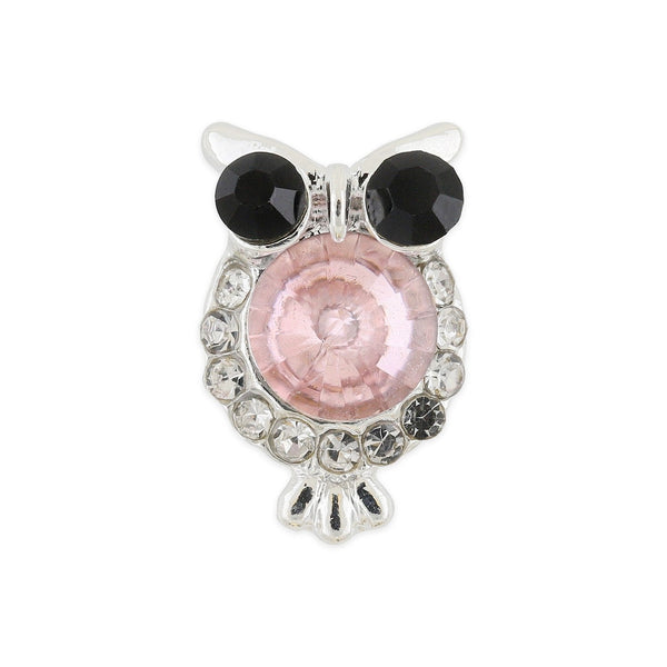 Pot van 10 Charms - Roze Uil