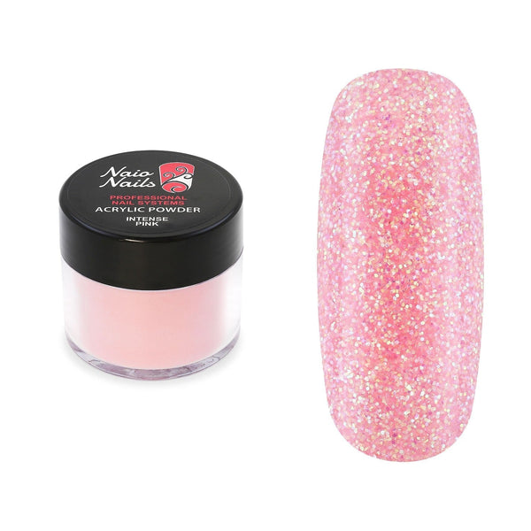 Poudre acrylique scintillante rose intense