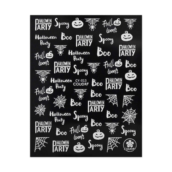 Glow in the Dark Halloween Stickers - Slogans & Webs