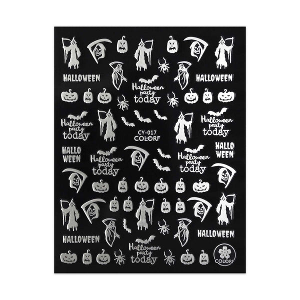 Glow in the Dark Halloween Stickers - Grim Reaper & Pumpkins