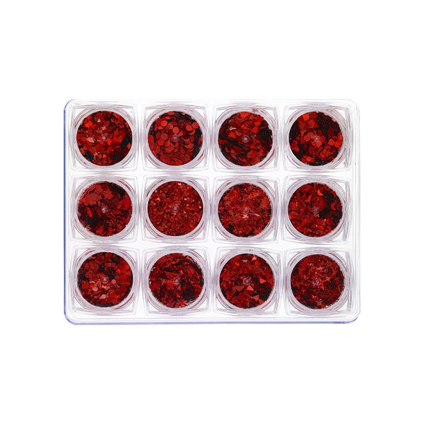 Glitter Set - NGS-008 - Chunky & Fine Red Shapes