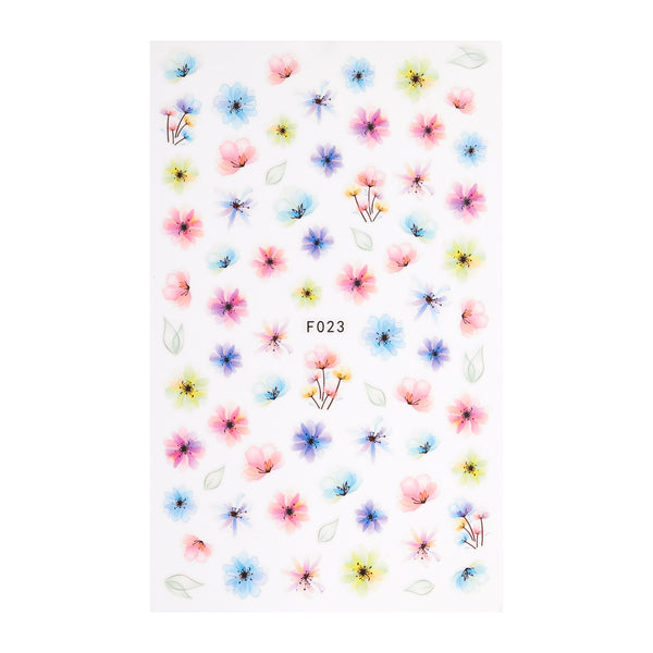 Watercolour Style Floral Nail Art Stickers