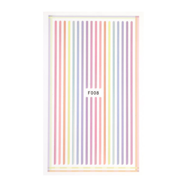 Rainbow Stripes Nail Art Stickers
