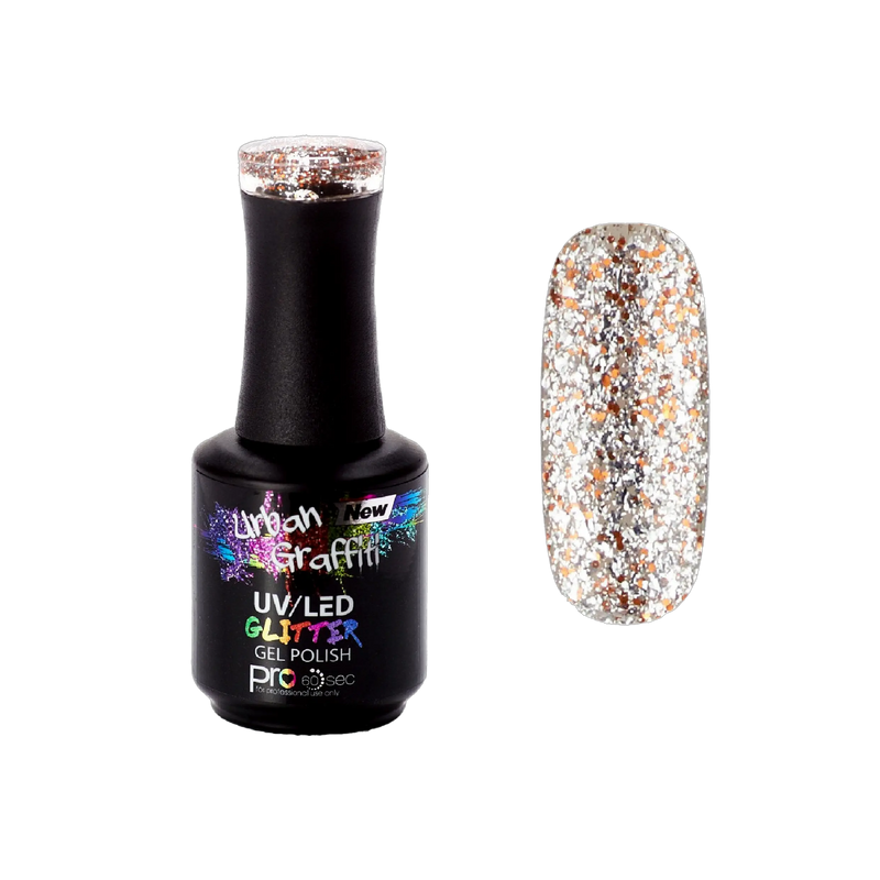 Diamond Ember - UGGP-A0911 Urban Graffiti hõbedane ja kuldne sädelusega geel-lakk 15ml
