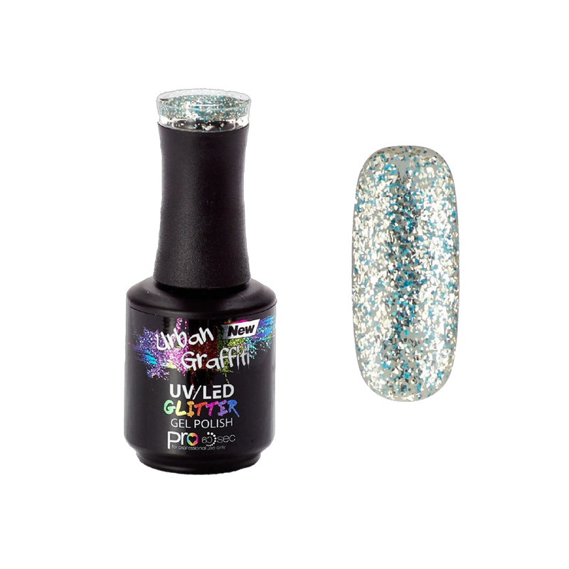 Winter Waterfall - UGGP-A0912 Smalto Gel Glitter Blu e Argento Urban Graffiti 15ml